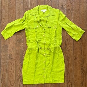 Michael Kors Lime Green quarter Sleeve Dress